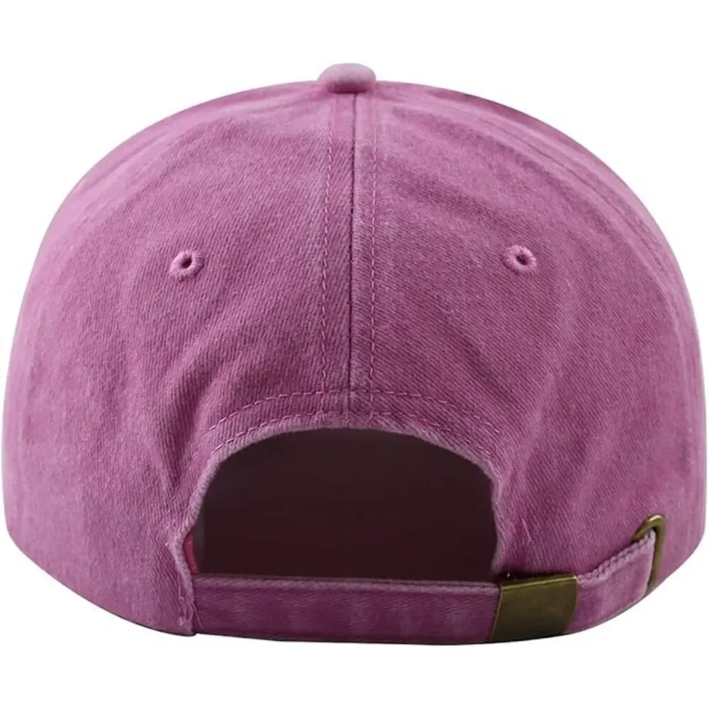 Unisex Pink Washed 100% Cotton Gigi Embroidered Adjustable Classic Baseball Cap